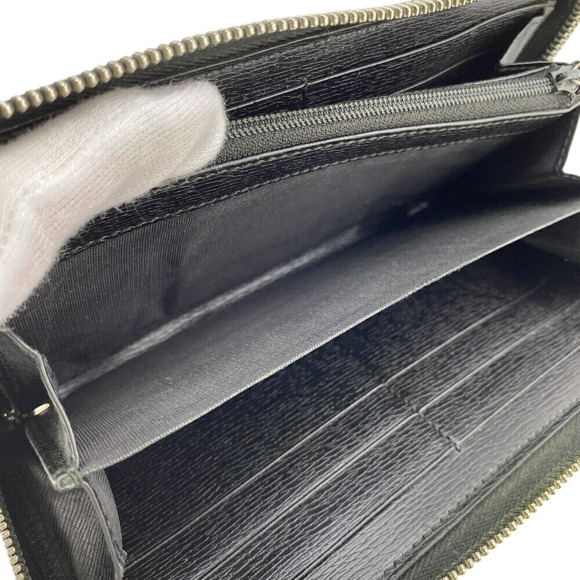Gucci Round Zipper Interlocking GG Long Wallet Card Slots Coin Black - Picture 7 of 9